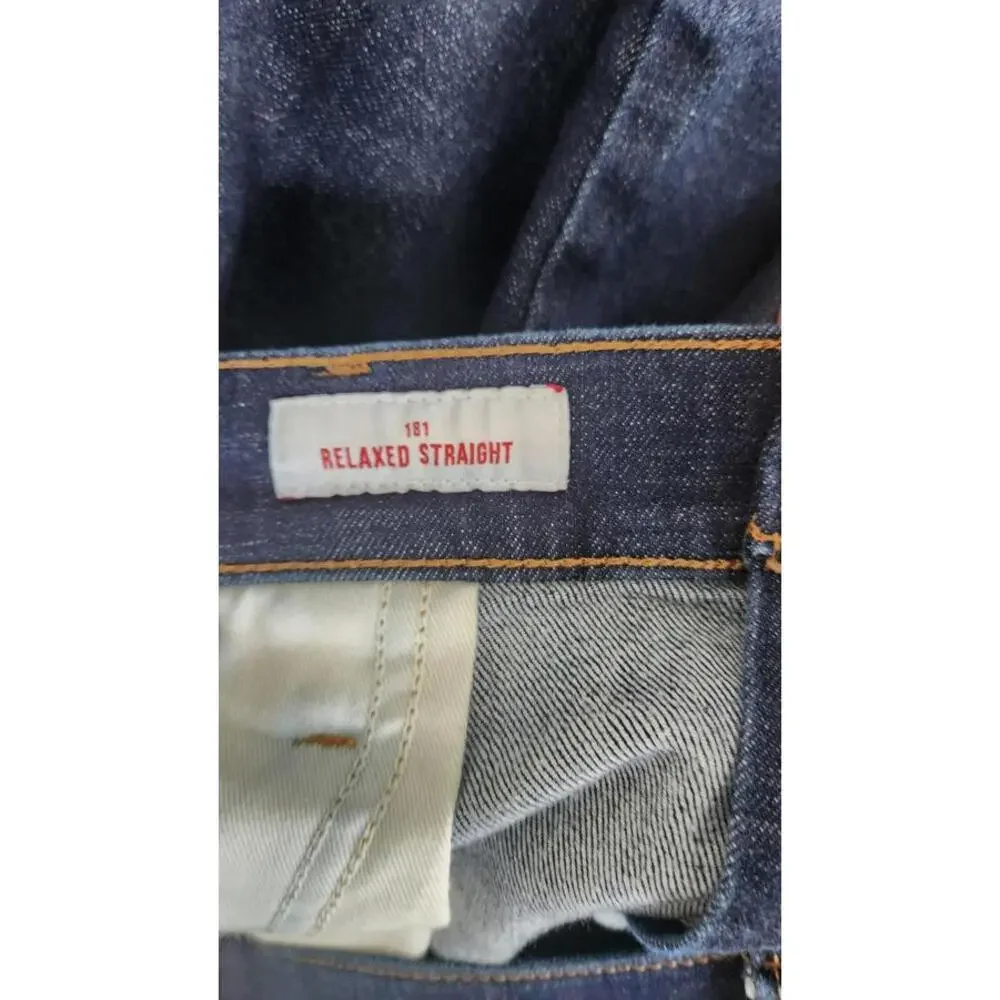 Lucky Brand Jeans Mens 48x30 Blue 181 Relaxed Straight Dark Wash Denim Plus Size - Picture 7 of 7